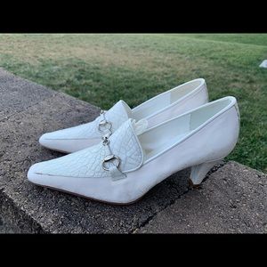 Mauri Italy Alligator Blanco Shoes 39
